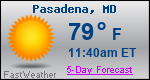 Weather Forecast for Pasadena, MD