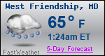 Weather Forecast for West Friendship, MD