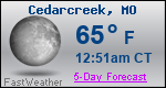 Weather Forecast for Cedarcreek, MO