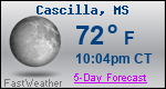 Weather Forecast for Cascilla, MS
