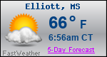 Weather Forecast for Elliott, MS