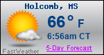 Weather Forecast for Holcomb, MS