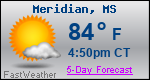 Weather Forecast for Meridian, MS