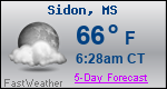Weather Forecast for Sidon, MS