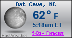 Weather Forecast for Bat Cave, NC