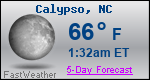 Weather Forecast for Calypso, NC