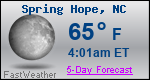 Weather Forecast for Spring Hope, NC