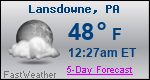 Weather Forecast for Lansdowne, PA