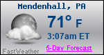 Weather Forecast for Mendenhall, PA