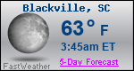 Weather Forecast for Blackville, SC