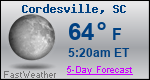 Weather Forecast for Cordesville, SC