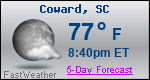 Weather Forecast for Coward, SC