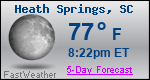 Weather Forecast for Heath Springs, SC