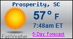 Weather Forecast for Prosperity, SC