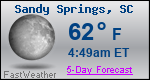 Weather Forecast for Sandy Springs, SC