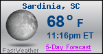 Weather Forecast for Sardinia, SC
