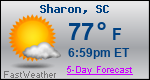 Weather Forecast for Sharon, SC