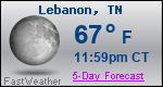 Weather Forecast for Lebanon, TN