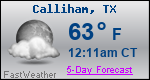 Weather Forecast for Calliham, TX