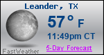 Weather Forecast for Leander, TX