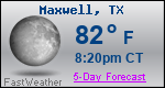 Weather Forecast for Maxwell, TX