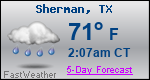Weather Forecast for Sherman, TX