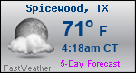 Weather Forecast for Spicewood, TX