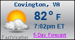 Weather Forecast for Covington, VA