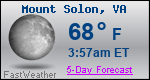 Weather Forecast for Mount Solon, VA