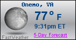 Weather Forecast for Onemo, VA
