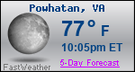 Weather Forecast for Powhatan, VA
