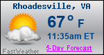 Weather Forecast for Rhoadesville, VA
