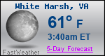 Weather Forecast for White Marsh, VA