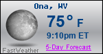 Weather Forecast for Ona, WV