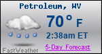 Weather Forecast for Petroleum, WV