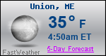 Weather Forecast for Union, ME