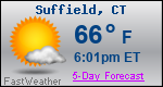Weather Forecast for Suffield, CT