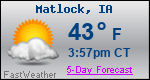 Weather Forecast for Matlock, IA