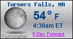Weather Forecast for Turners Falls, MA