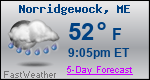 Weather Forecast for Norridgewock, ME