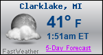 Weather Forecast for Clarklake, MI