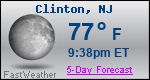 Weather Forecast for Clinton, NJ