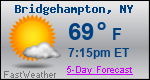 Weather Forecast for Bridgehampton, NY