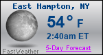 Weather Forecast for East Hampton, NY