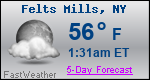 Weather Forecast for Felts Mills, NY