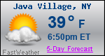 Weather Forecast for Java Village, NY