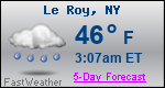 Weather Forecast for Le Roy, NY