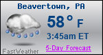Weather Forecast for Beavertown, PA