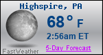 Weather Forecast for Highspire, PA
