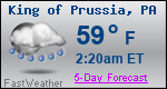 Weather Forecast for King of Prussia, PA
